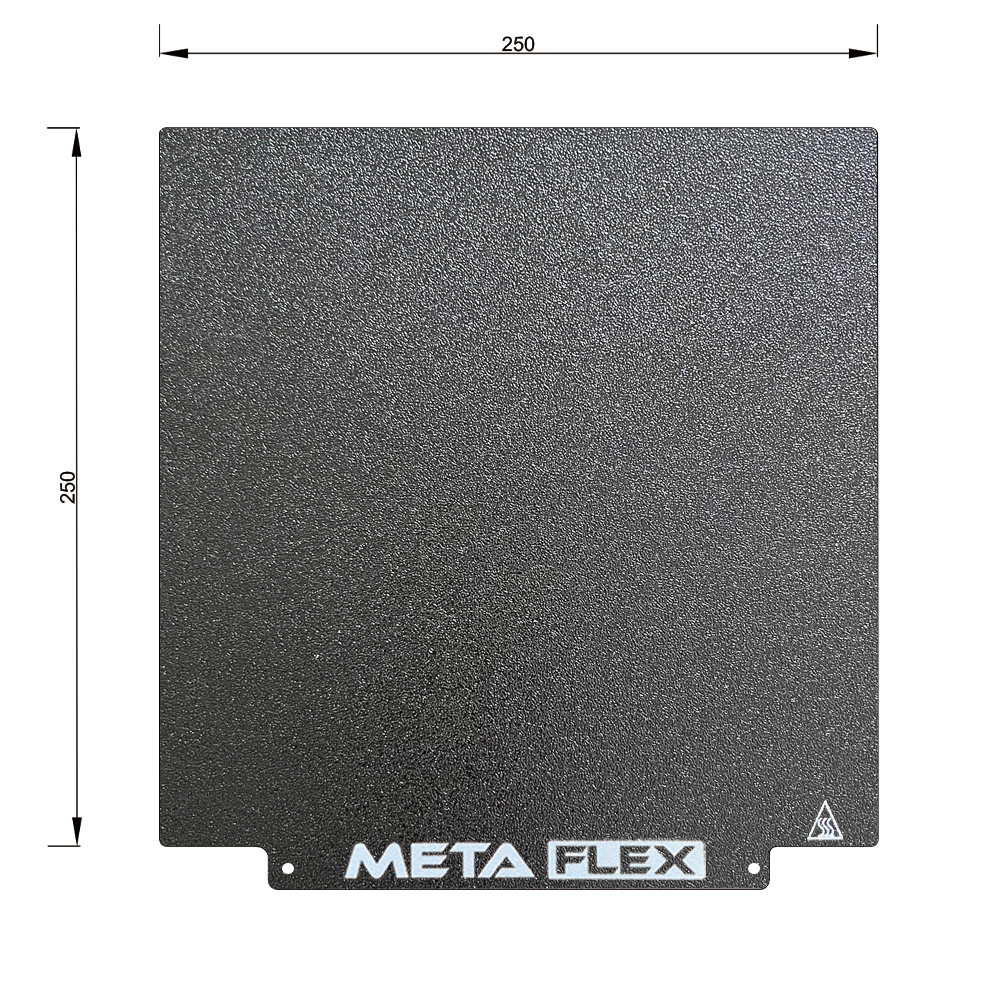 PEI Double Sided Textured Build Sheet, Black w/ Magnetic Base.