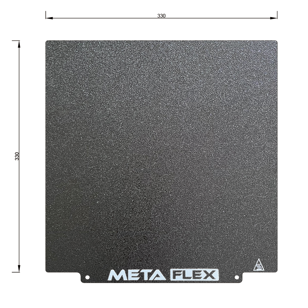 PEI Double Sided Textured Build Sheet, Black w/ Magnetic Base.