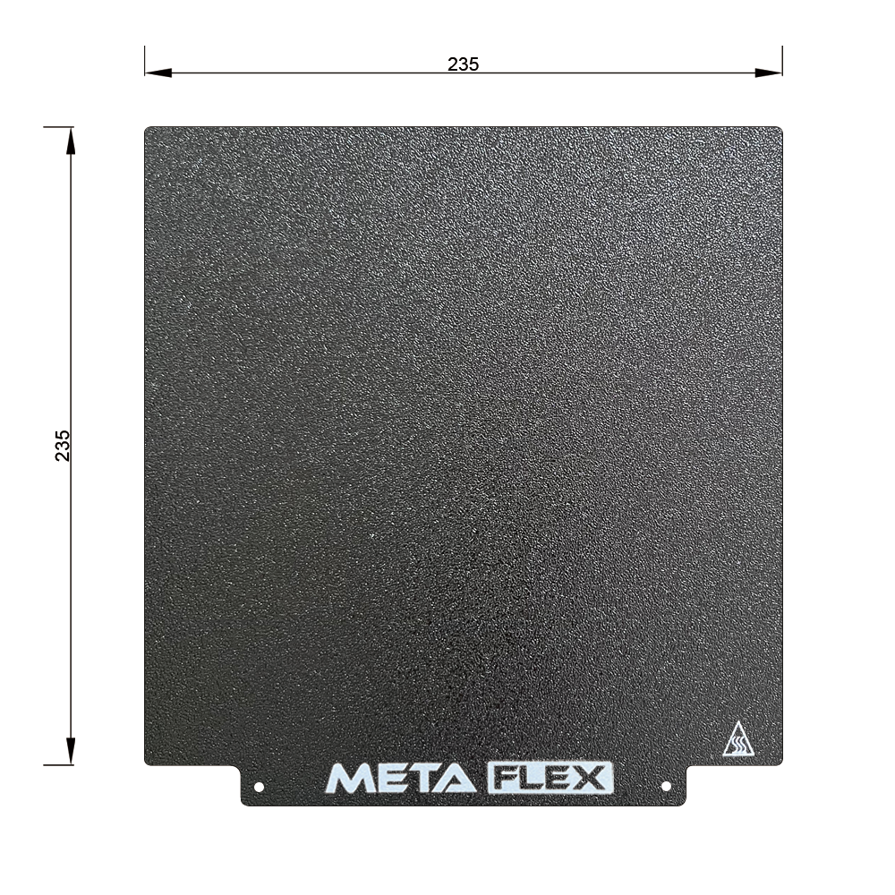 PEI Double Sided Textured Build Sheet, Black w/ Magnetic Base.