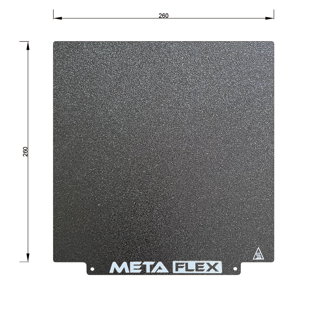 PEI Double Sided Textured Build Sheet, Black w/ Magnetic Base.