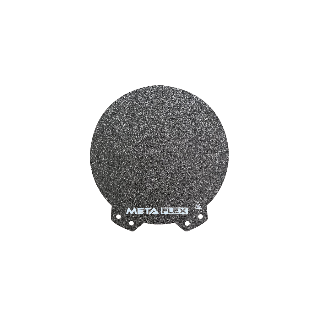 Round PEI Double Sided Textured Build Sheet, Black w/ Magnetic Base.