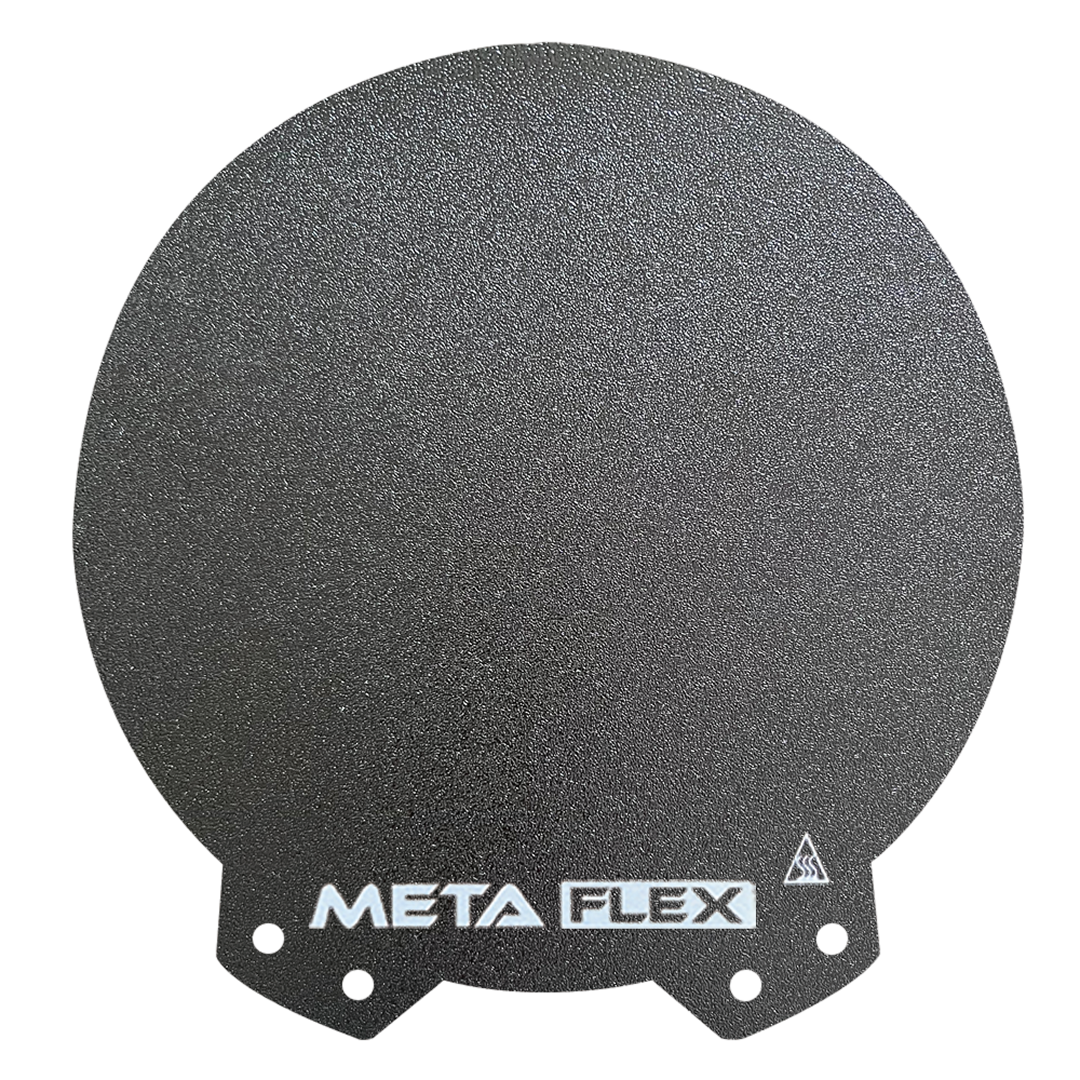 Round PEI Double Sided Textured Build Sheet, Black w/ Magnetic Base