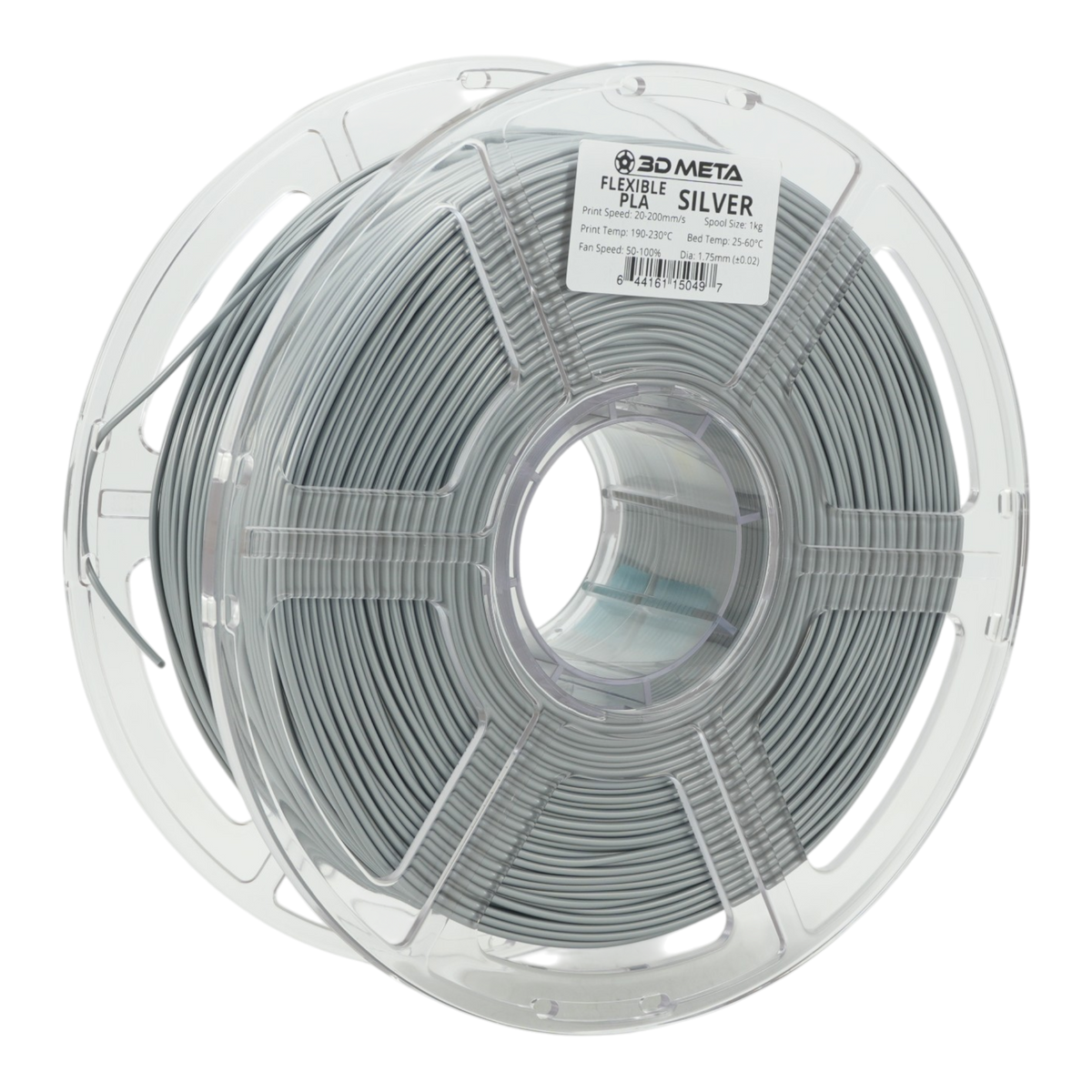 Flexible PLA 3D Printing Filament - Silver