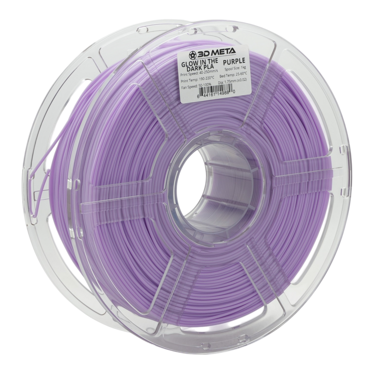 Glow in the Dark PLA 3D Printing Filament - Purple - Colour in Light