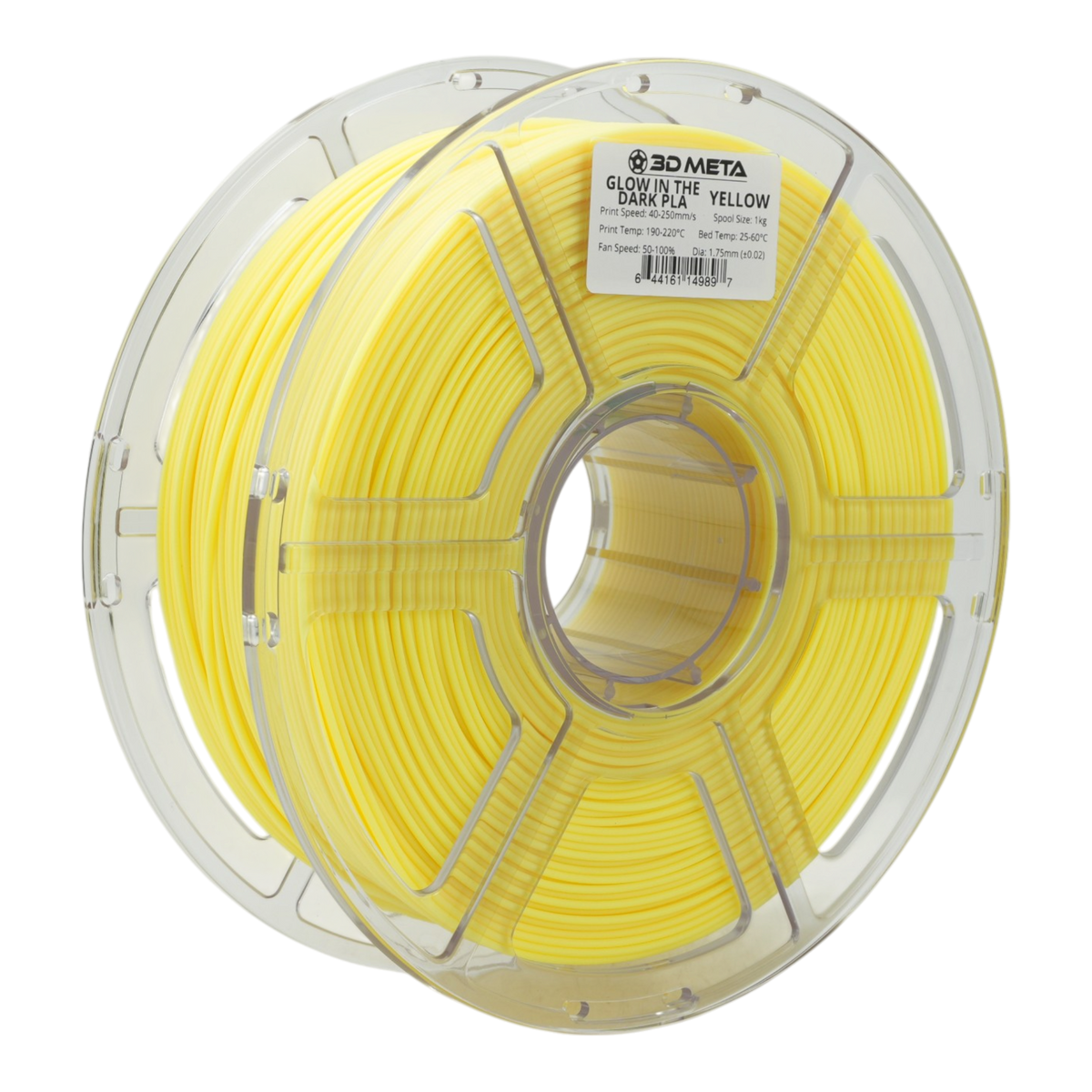 Glow in the Dark PLA 3D Printing Filament - Yellow - Colour in Light
