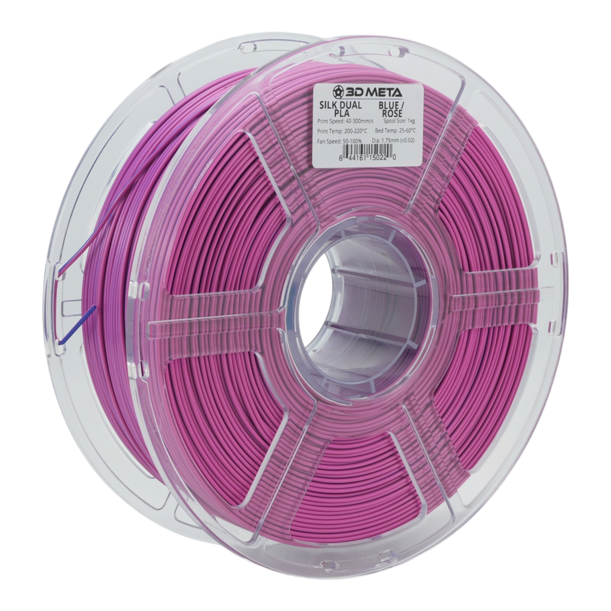 Dual Silk PLA 3D Printing Filament - Blue / Rose