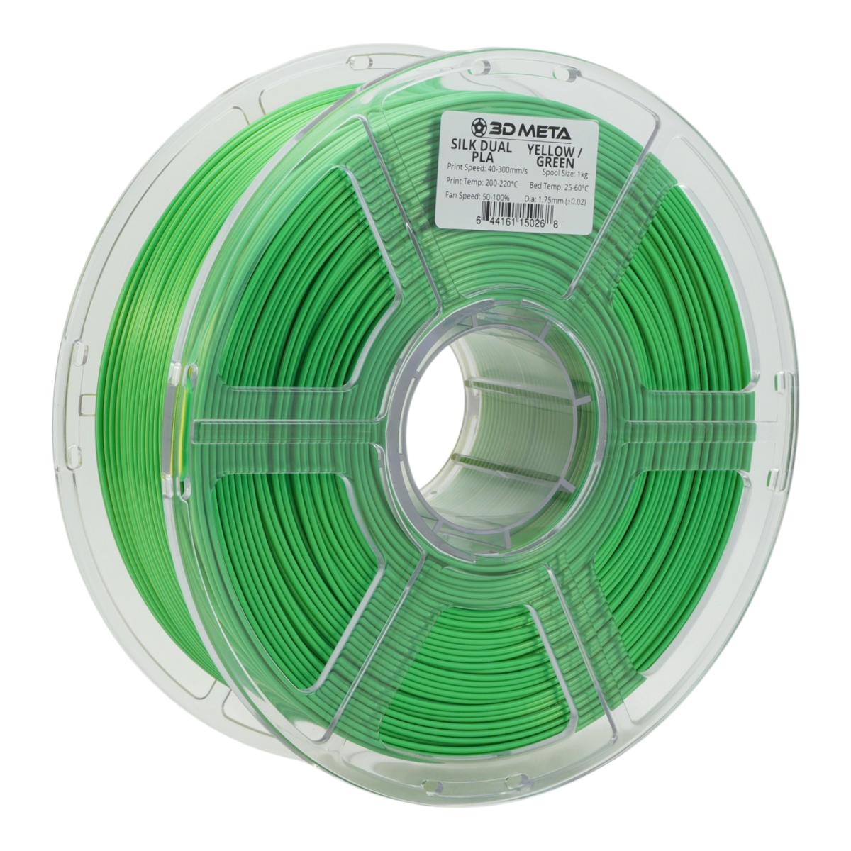 Dual Silk PLA 3D Printing Filament - Yellow / Green