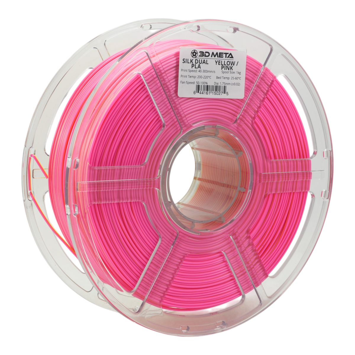 Dual Silk PLA 3D Printing Filament - Yellow / Pink