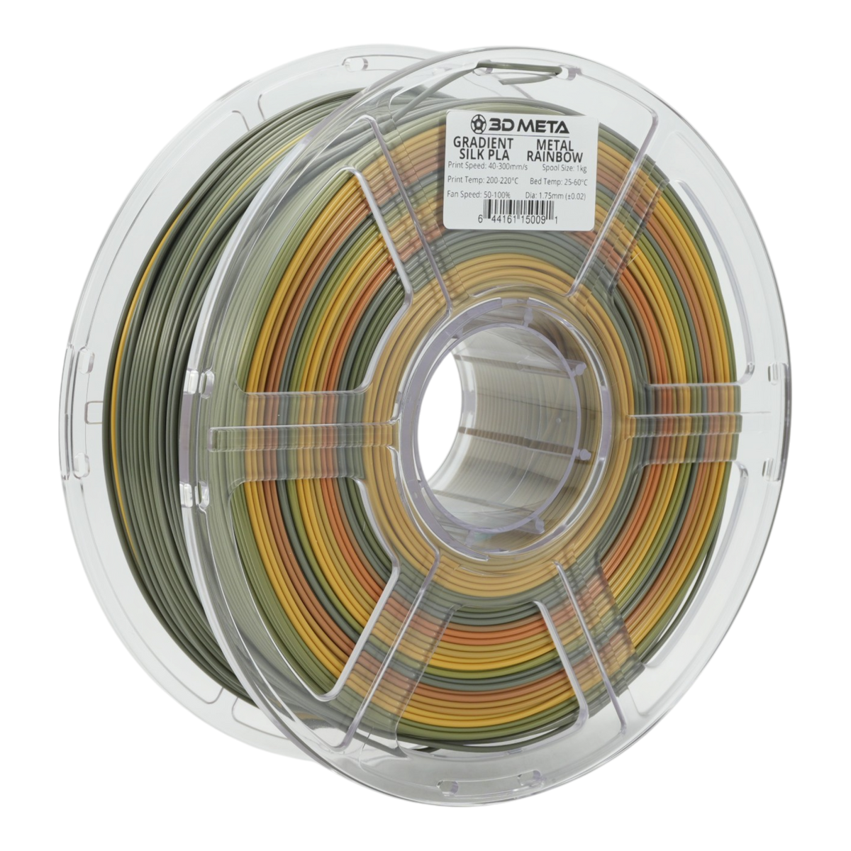 Gradient Silk PLA 3D Printing Filament - Metal Rainbow