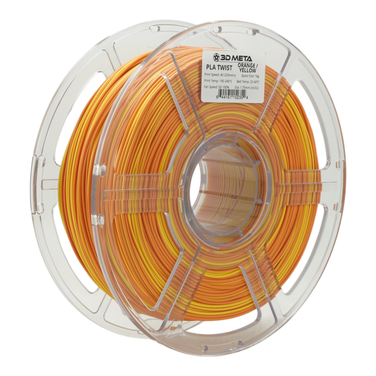 Twist PLA 3D Printing Filament - Orange / Yellow