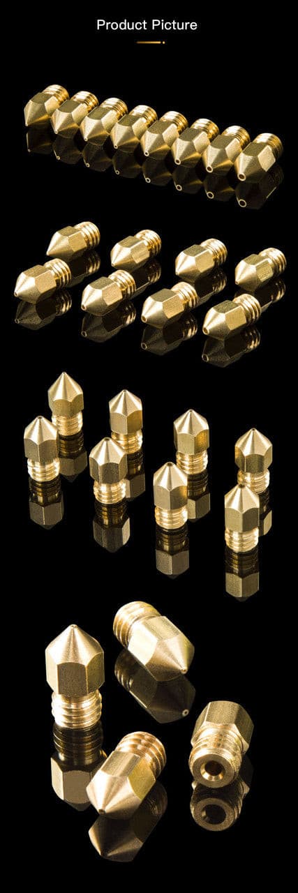 Brass Nozzle - 0.4mm x M6x1 - 5pcs.