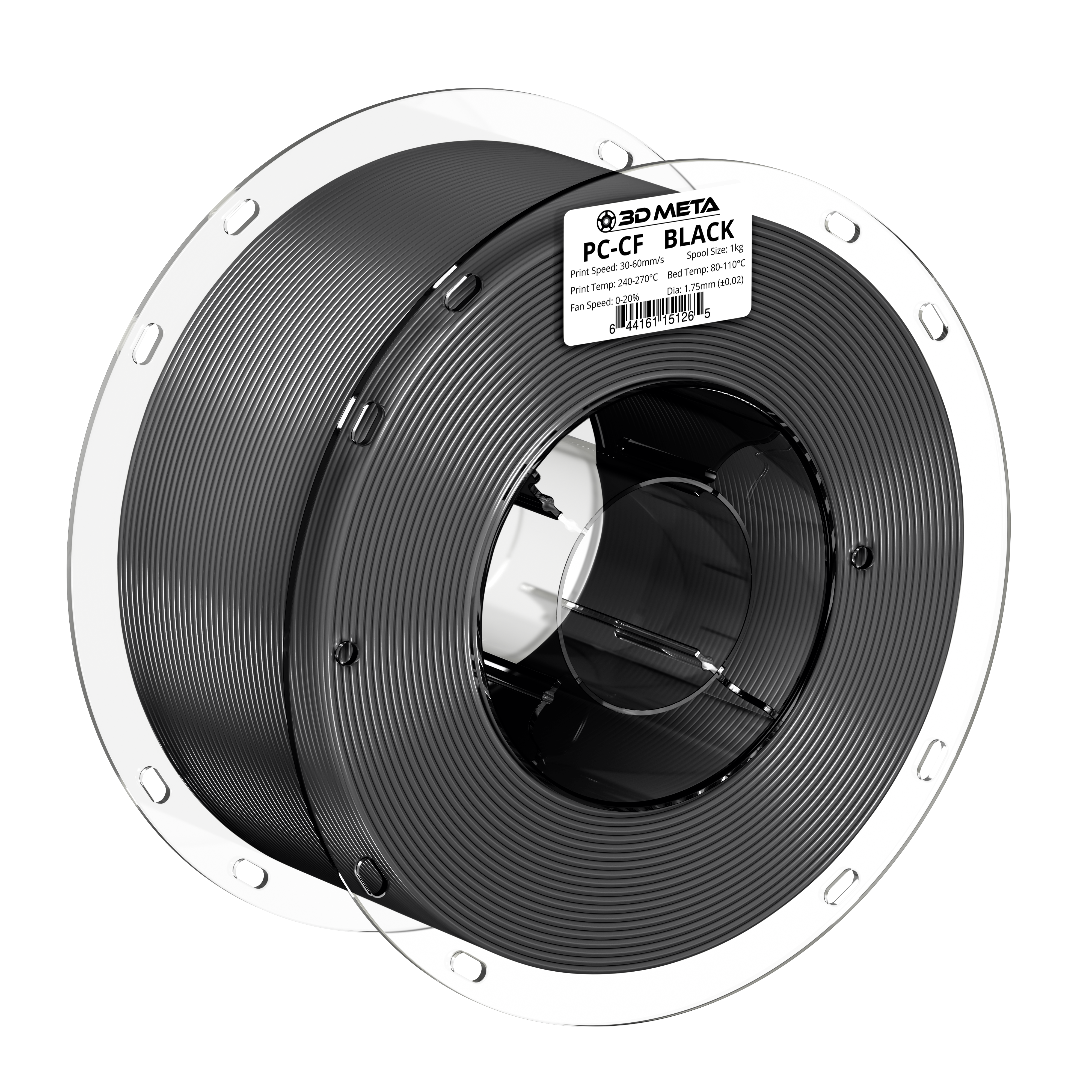Carbon Fiber Polycarbonate (PC) 3D Printing Filament - 1kg x 1.75mm