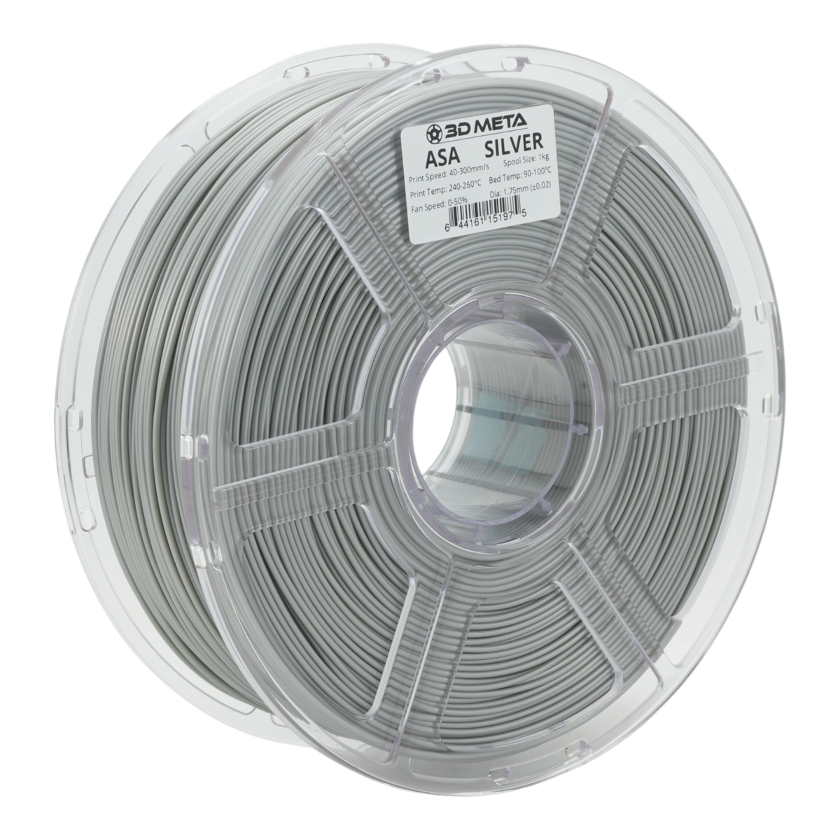 ASA 3D Printing Filament - Silver