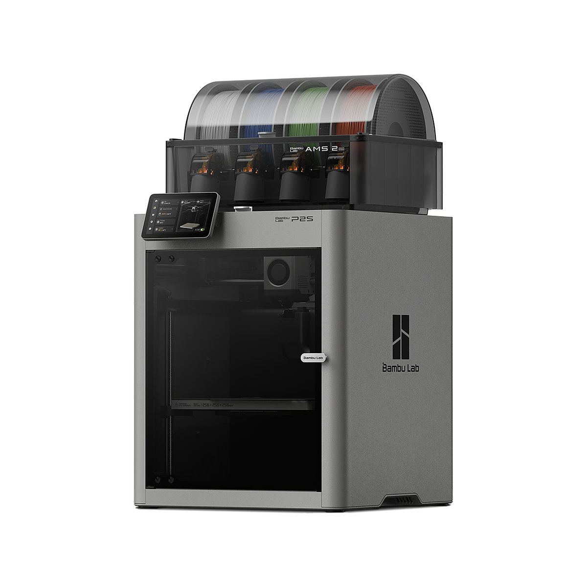 Bambu Lab P2S Combo 3D printer with AMS 2 Pro, front view