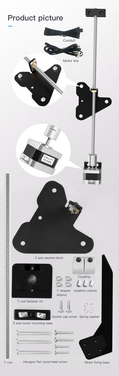 Dual Z Lead Screw Rod Upgrade Kit for Ender 3 Series.