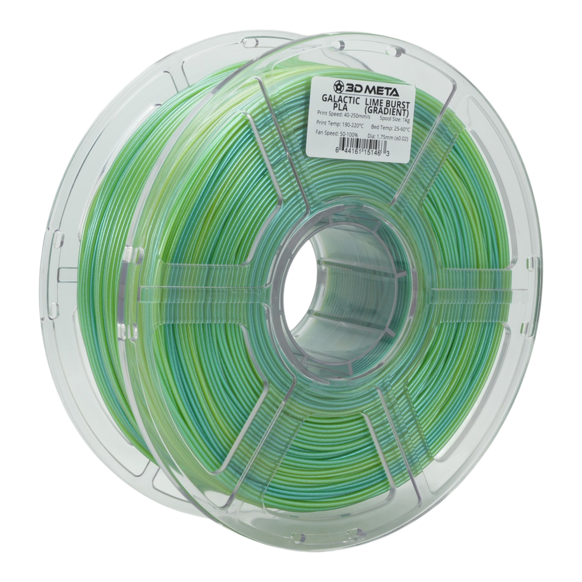 Galactic PLA 3D Printing Filament - Lime Burst (Gradient)