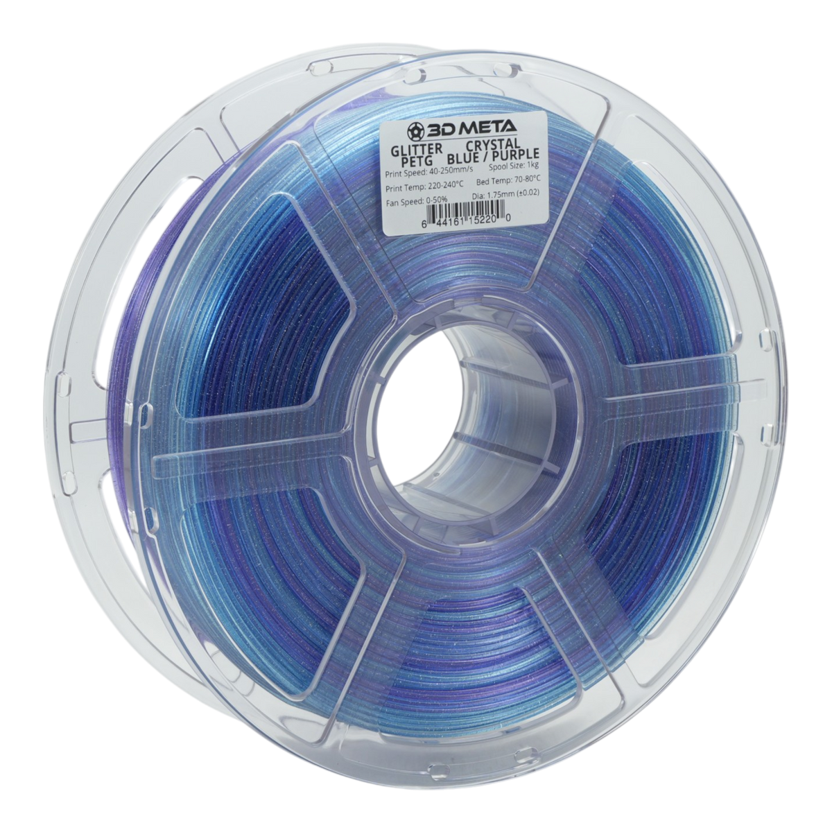 Glitter PETG 3D Printing Filament - Crystal Blue / Purple