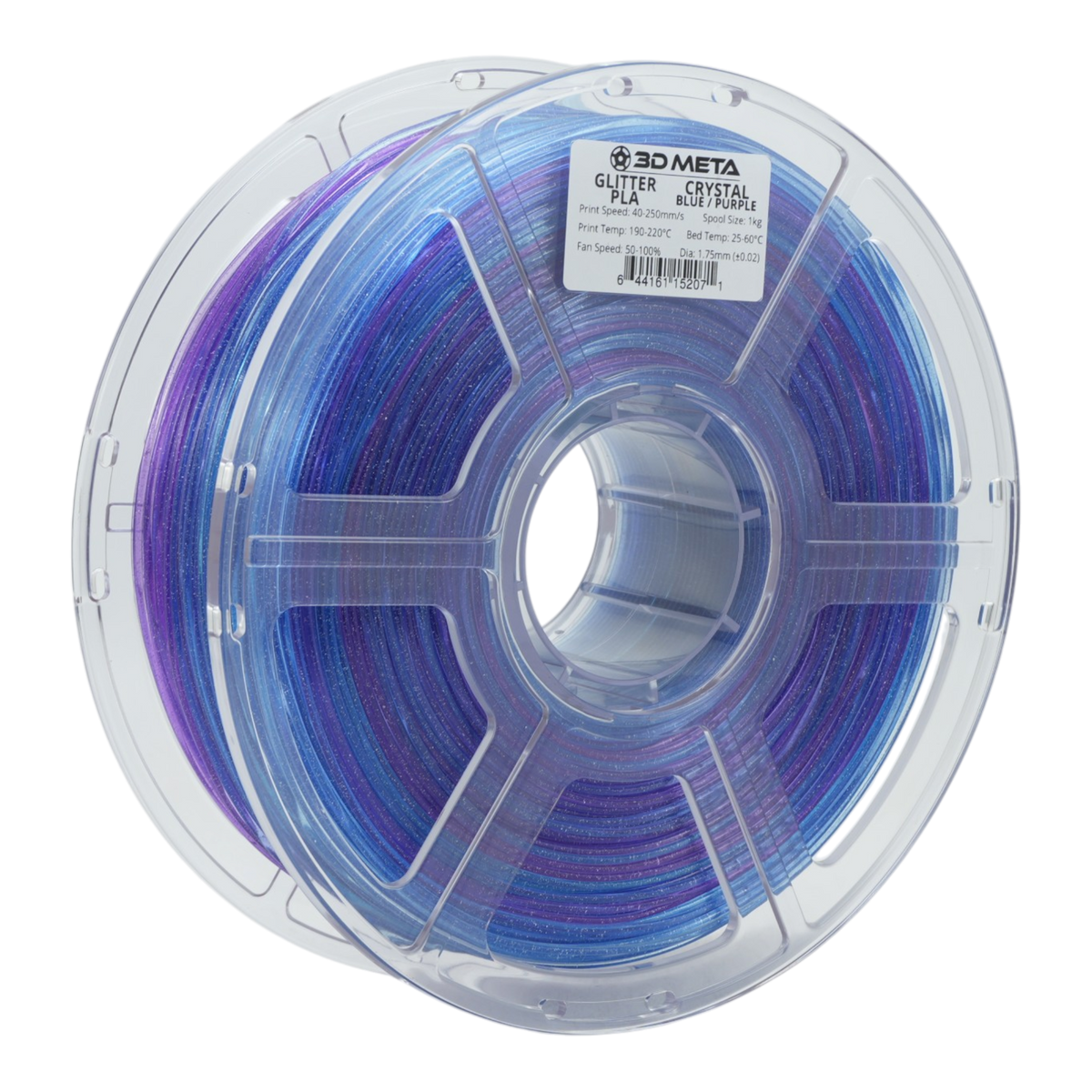 Glitter PLA 3D Printing Filament - Crystal Blue / Purple