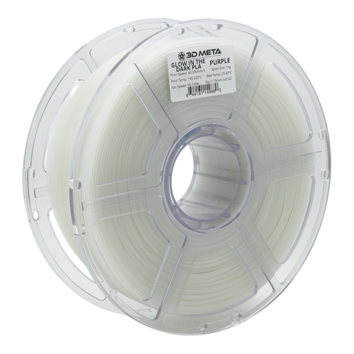 Glow in the Dark PLA 3D Printing Filament - Purple - Clear in Light