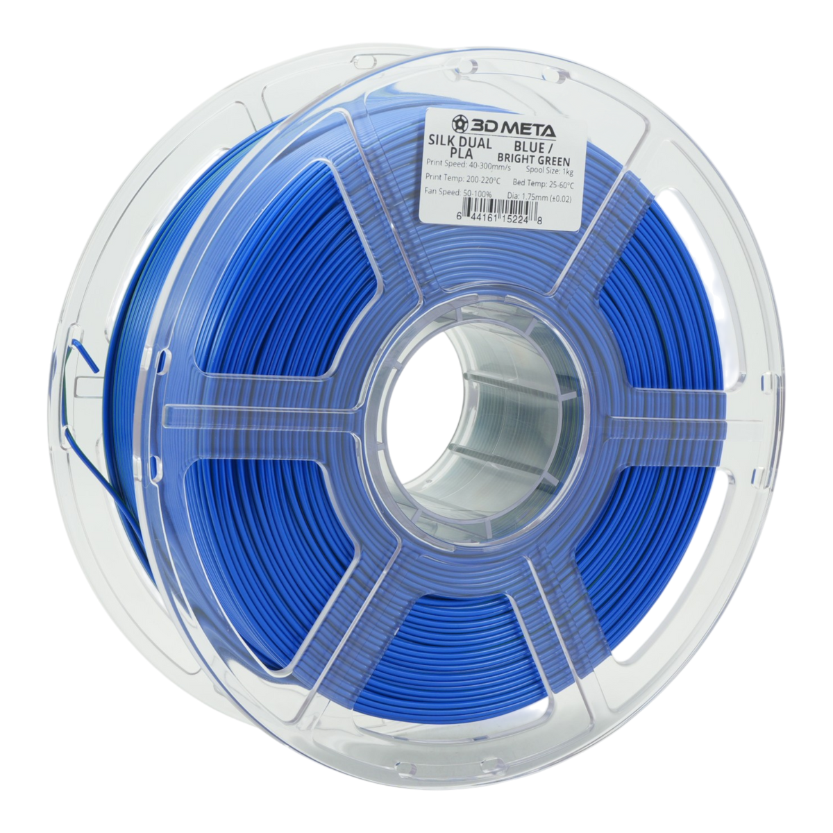 Dual Silk PLA 3D Printing Filament - Blue / Bright Green