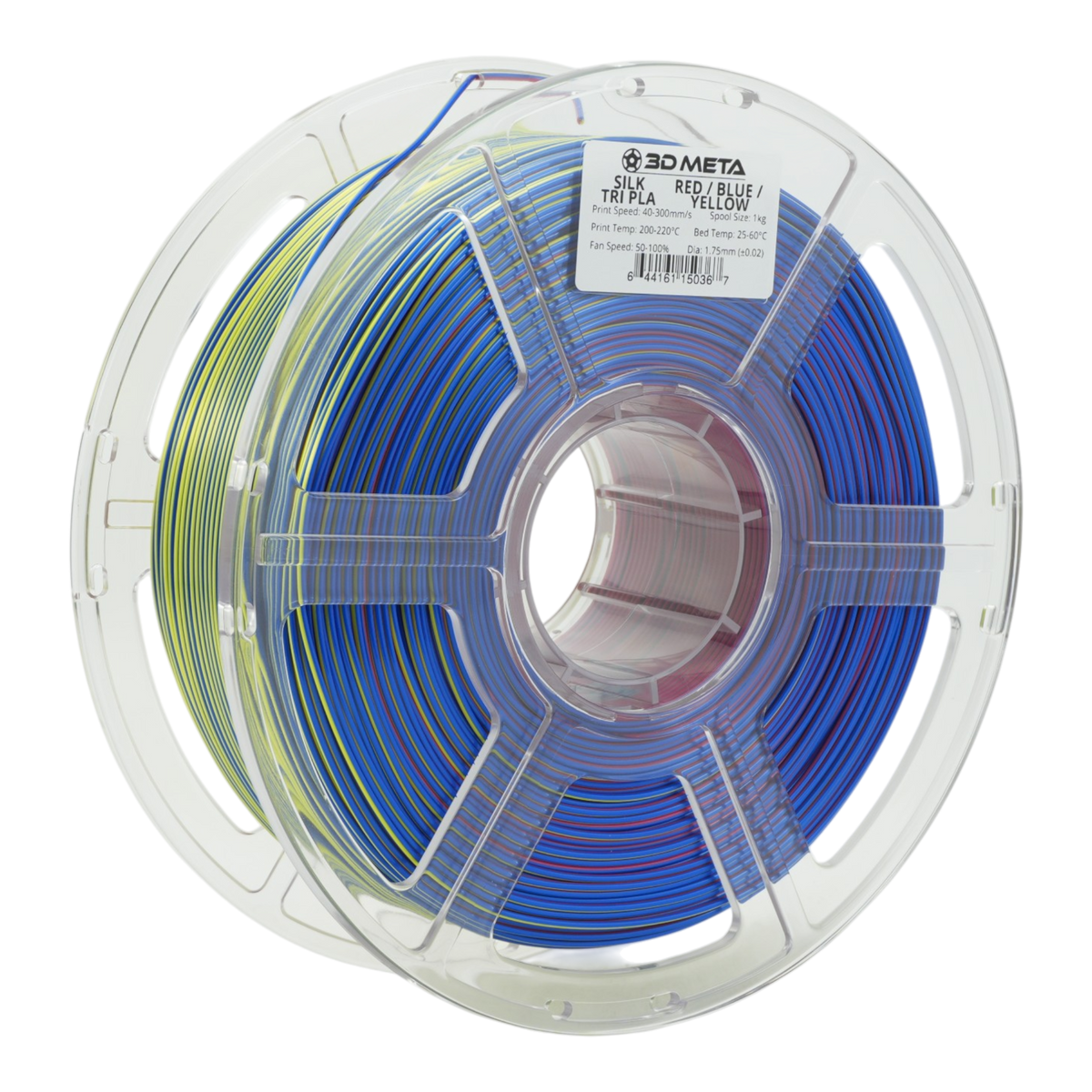 Tri Silk PLA 3D Printing Filament - Red - Blue - Yellow