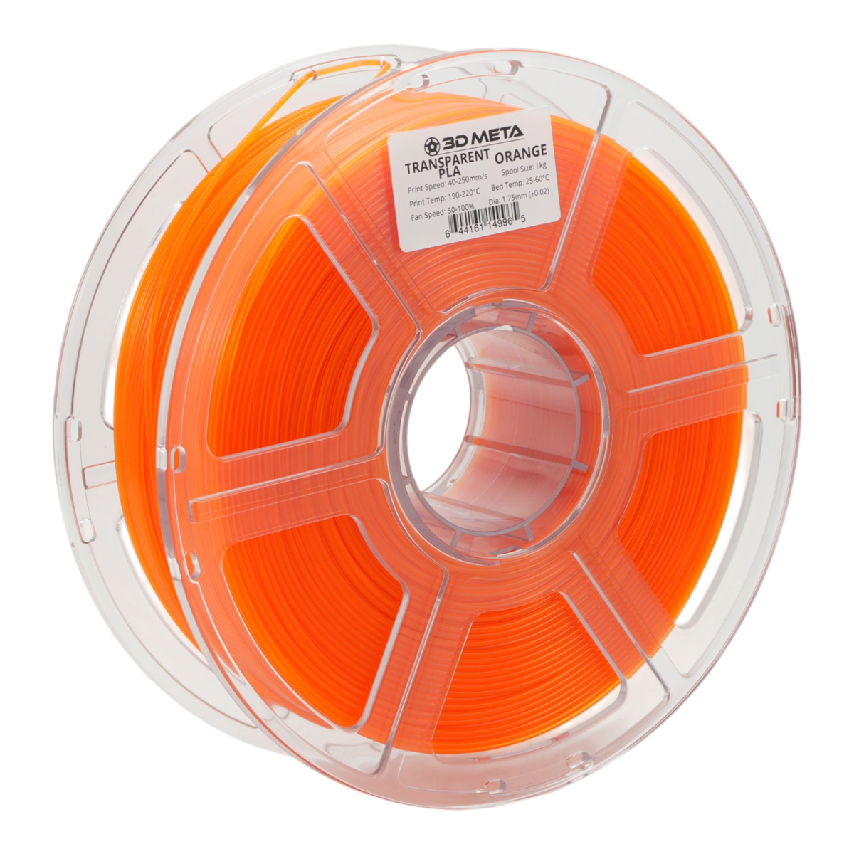 Transparent PLA 3D Printing Filament - Transparent Orange