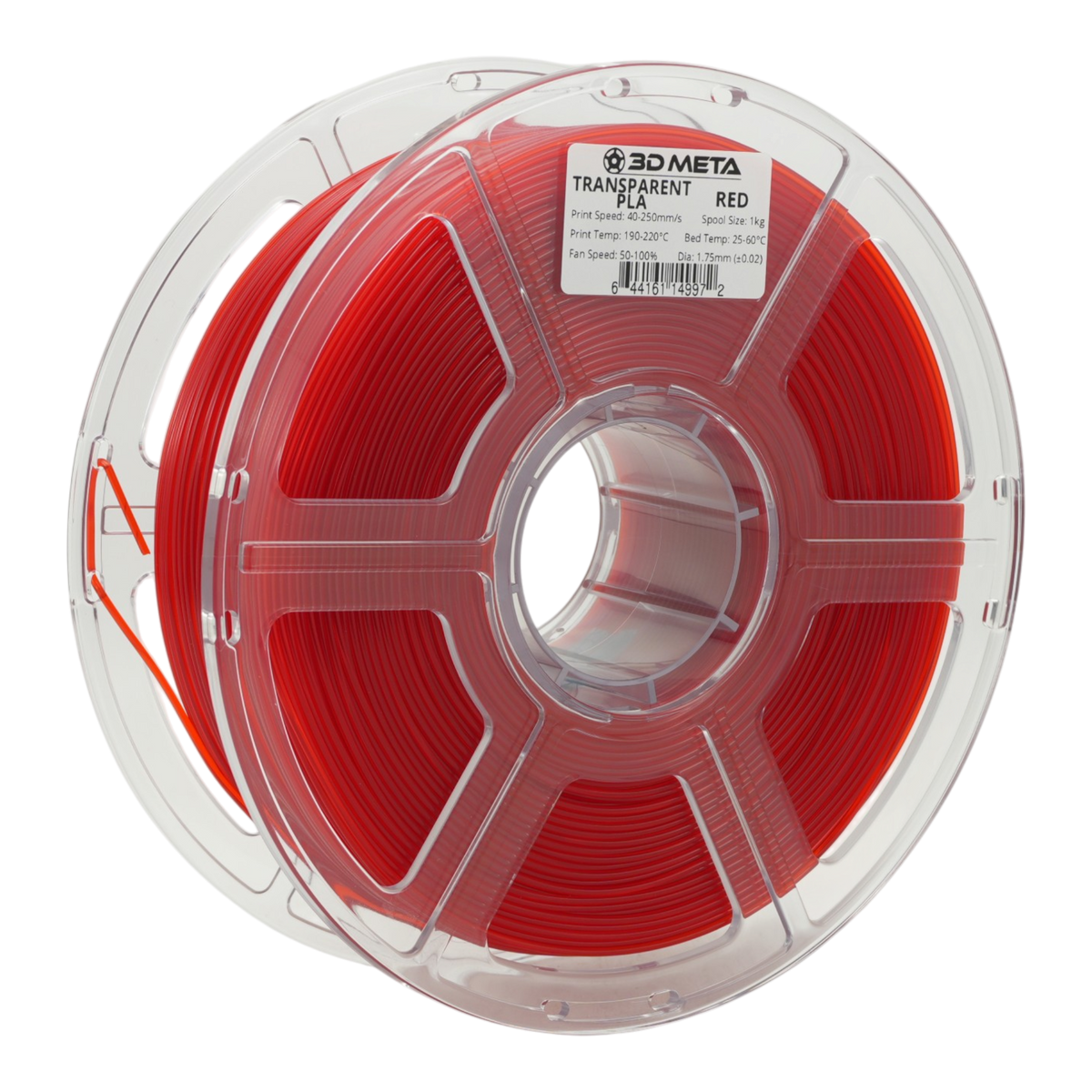 Transparent PLA 3D Printing Filament - Transparent Red