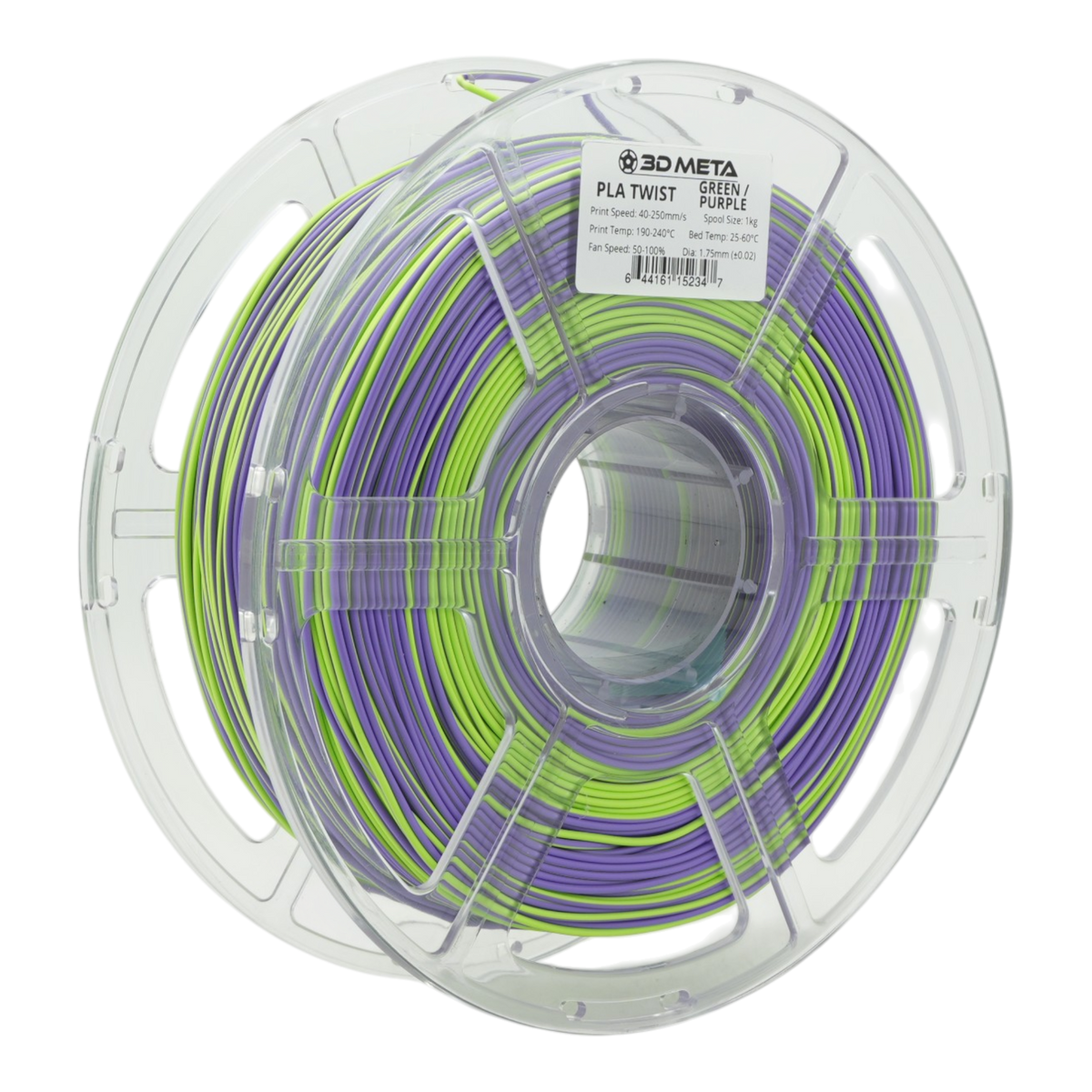 Twist PLA 3D Printing Filament - Green / Purple