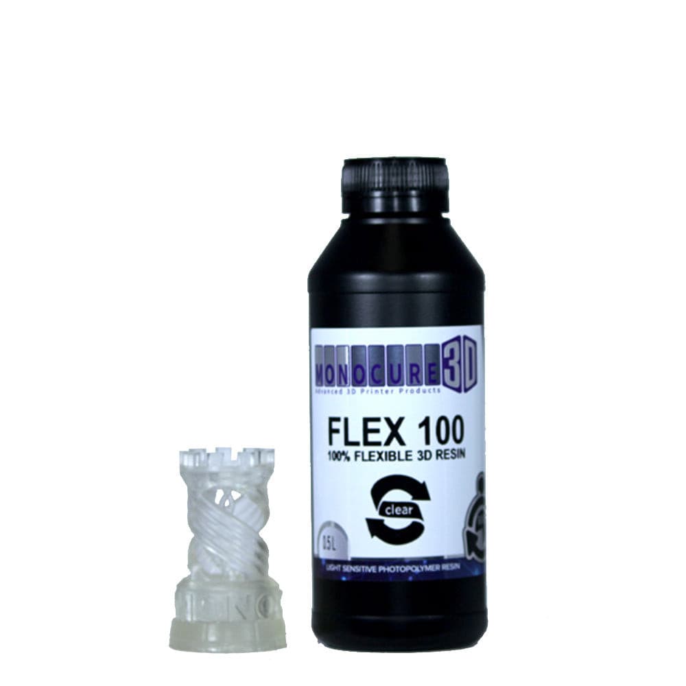 Flex100 Flexible 3D Printing Resin - 500ml & 1L.