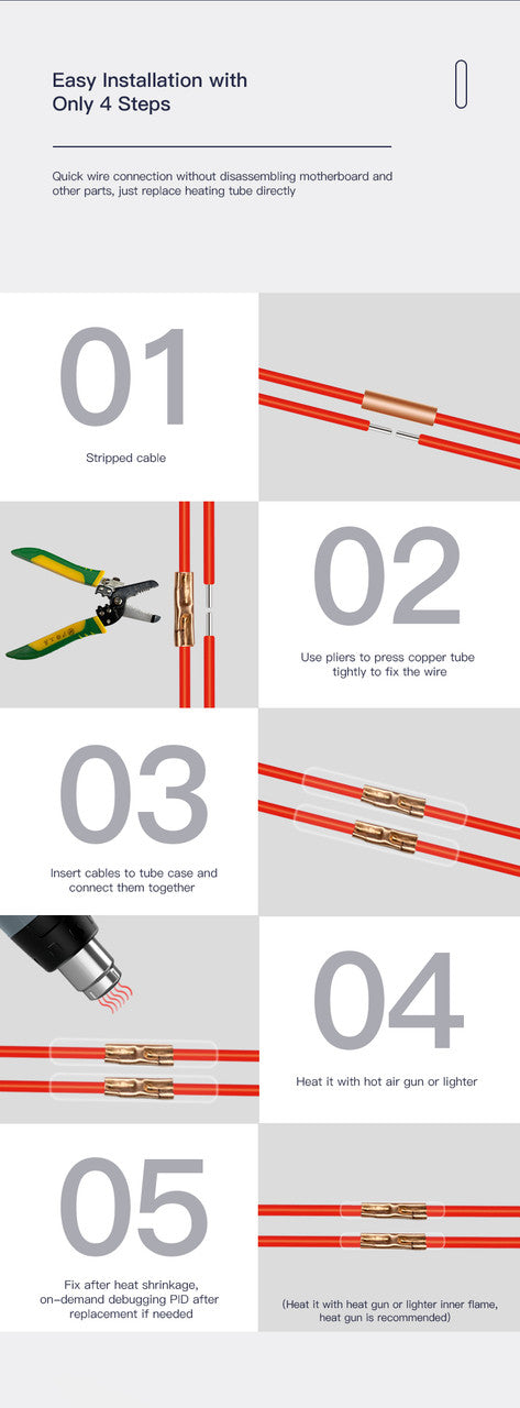 Hotend Heating Tube 20V 40W.