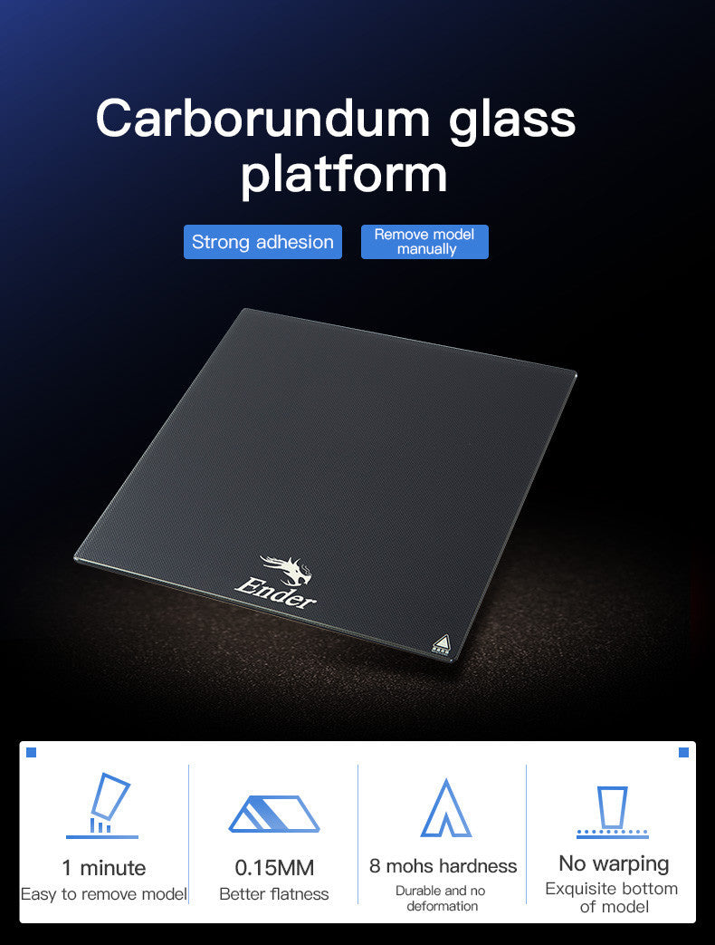 Carborundum Glass Print Bed - 320 x 310mm.